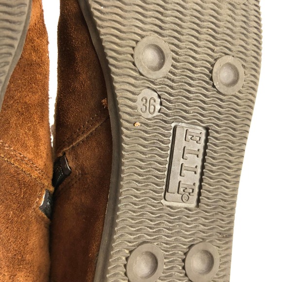 Elle Boots Brown Suede Hidden Wedge 36 - Picture 9 of 9